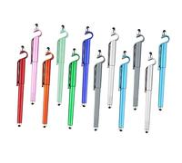 VILLFUL Set da 12 Penne per Scrivere Pennino Touch Screen per Cellulare e Notebook, Supporto Cellulare Integrato, Realizzate in Abs e As, Design Semplice e Funzionale Colore Casuale