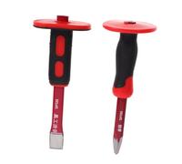 VILLFUL Set Di Scalpelli Da Muratura e Cemento in Acciaio Al Cromo Vanadio 25 Cm Protezione Mano Antiscivolo Per Demolizione, Intaglio e Frantumazione Calcestruzzo, 2 Pezzi