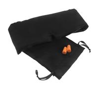 VILLFUL Set Maschera per Dormire Regolabile in Seta Sintetica Nera con Blocco Luce Completo, Tappi Antirumore e Custodia da Viaggio Traspirante per Pisolini e Riposo Uomo e Donna