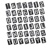 VILLFUL Stencil Per Pittura Fai Da Te Lettere e Numeri Riutilizzabili, Set Da 42 Pezzi in Plastica Nera, Leggero e Lavabile Per Ragazzo Ragazza, Attività Creative e Disegno Manuale