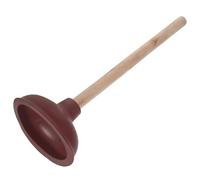 VILLFUL Sturalavandini WC con Manico in Legno Stantuffo Bagno Pesante con Ventosa in Gomma Rossa per Scarichi Intasati Potente Aspirazione per WC e Lavandini Utensile Robusto e Pratico