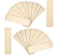 VILLFUL Targhette nominative in legno Tag in legno Segnalibro fai -da -te Segnalibri semplici corda Beige