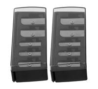 VILLFUL Temperamatite per Trucco 5 Fori 2 Pezzi con Coperchio, Temperino per Sopracciglia, Eyeliner e Labbra, Lama in Acciaio al Manganese, Portatile per Uso Professionale e