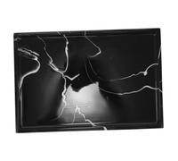 VILLFUL Vassoio in Resina Con Effetto Marmo Nero Per Entrata e Bagno Organizer Multiuso Per Cosmetici Profumi Chiavi e Gioielli Facile Da Pulire e Rifinito Decorazione Funzionale Per Comò