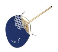 VILLFUL Ventaglio Giapponese Rotondo in bambù e Tessuto Vintage per Donna Ventaglio da Danza Doppia Faccia Decorazione Estiva Elegante e Resistente