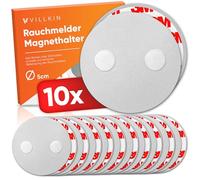 Villkin Rilevatore di fumo - Supporto magnetico da 10 pezzi diametro 5 cm - Supporto magnetico per rilevatori di incendio e fumo senza fori per tutte le superfici, montaggio rapido e semplice