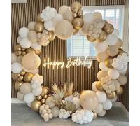 VILMA STORE - Arco di palloncini bianco e oro | Kit 125 pezzi con palloncini di compleanno, palloncini 18° compleanno, arco palloncini colorati e ghirlanda per decorazioni di feste ed eventi
