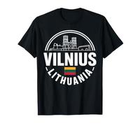 Vilnius Lituania Circle Emblem Travel Souvenir Maglietta