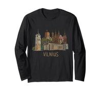 Vilnius Lituania Viaggio Souvenir City Landmark Gift Maglia a Manica