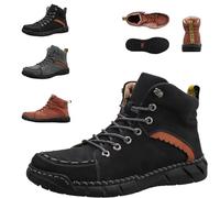 Vilobel Men Non Slip on Shoes,Orthopedic Safety Work Shoes- Protective Toe,Waterproof, Lightweight, Shock Absorption (Black,49)