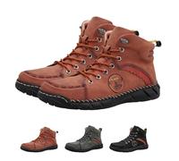 Vilobel Mens Slip On Shoes, Men's Orthopedic Safety Work Shoes, Waterproof Non-Slip, Protective Toe, Ankle Protection (Red,46.5)