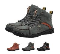 Vilobel Mens Slip On Shoes, Men's Orthopedic Safety Work Shoes, Waterproof Non-Slip, Protective Toe, Ankle Protection (Green,46.5)