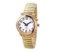 ViLoSa Orologio parlante inglese parla l'ora, la data o l'ora della sveglia per anziani, vista o cieco. Quadrante bianco-numeri neri con cinturino in acciaio inossidabile …, Nero , Bracciale