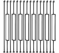 Vilstomes Balaustre per ponte, confezione da 16 balaustre in ferro battuto, mandrini in metallo per ringhiere da 1,27 cm, balaustre per scale con 32 scarpe a balaustra in ferro (8 dritte + 8