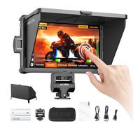 VILTROX DC-A1 Monitor da Campo per Fotocamera Schermo Tattile Esterno Camera Monitor 2800Nits Ad Alta Luminosità 7 Pollici 1920x1080 3D LUT con Ventola,Batteria,Parasole per Sony Canon Nikon Fuji DSLR