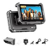 VILTROX DC-X2 Monitor da Campo per Fotocamera Kit con Gabbia per Rig 2000nits Monitor 6" con IPS 1920x1080 4K HDMI Loop in/Out LUT 3D Forma d'onda Video Peaking Batteria Cappuccio Parasole