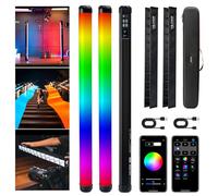VILTROX K60 Lampada a stick RGB da 2 pezzi, Tubo luminoso per fotografia da 22,8", Batteria ricaricabile da 32Wh Bacchetta luminosa RGB da 20W 1950 lm con CRI 95+ Colori a 360° Display LCD 2500K-8500K