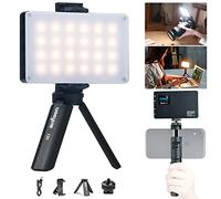 VILTROX LED On Camera Video Light, Kit di illuminazione per videoconferenza con mini treppiede, Pocket Photo Light Bi-Color 2500-8500K Luci a pannello per la registrazione video Servizio fotografico