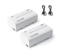 VILTROX NP-F550 Batteria agli ioni di litio 3.7v da 2200mAh 2 pezzi, batteria di ricambio ricaricabile per NP-F550, compatibile con luce video LED/monitor per fotocamera Godox Neewer, ricarica Type-C