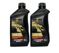 VIMANT Olio Motore Auto SAE 10W-40, 2 Litri, 2x1L, Semi-Sintetico, ACEA A3/B4, MADE IN ITALY