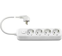 Vimar 00494.L.B Multipresa mobile, 4 Uscite Schuko, Interruttore Luminoso, Cavo 3m, Spina standard tedesco e francese