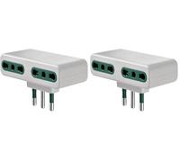 Vimar 01165.B Adattatore multiplo SICURY 250 V~, colore bianco - max 1500 W, 4 prese standard italiano (Confezione da 2)