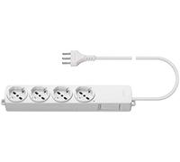 Vimar Presa multipla 01296.CC.B – 4 prese universali, interruttore, cavo 2 m, bianco