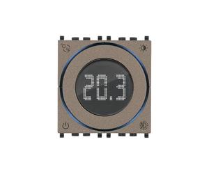 VIMAR 02973 Termostato Smart a rotella, Bluetooth, alimentazione 100-240 V, ON/OFF e PID, retroilluminazione a LED, 2 moduli. Compatibile con Eikon, Arké, Plana, Grigio