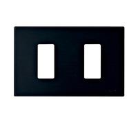 VIMAR 08636.N 8000 Placca 2 moduli standard, alluminio anodizzato, per scatole da incasso rettangolari unificate 3 moduli, fissaggio a scatto, nero. Per supporto 08531