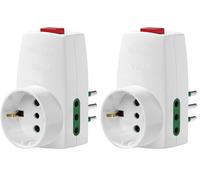 Vimar 0P00330.B Adattatore multiplo con sistema SICURY, S11, 2P11, P30, Interruttore luminoso, Bianco (Confezione da 2)