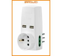 VIMAR 0P00332B ADATTATORE S11+2P11+P30+2USB BIANCO