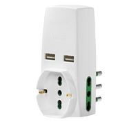 VIMAR - 0P00333.B Adattatore S17+2P17/11+univ.+2USB bianco