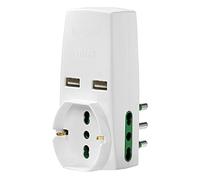 Vimar 0P00333.B Adattatore Universale, S17, 2P17/11, Due USB, Bianco