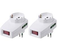 VIMAR 0P00334.B Adattatore Multiplo SICURY e Interruttore Automatico di Protezione, Spina Piccola, 2 Bpresa, 1 Presa Universale (Shuko), Bianco (Confezione da 2)