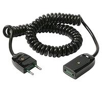 Vimar 0P32322 Cavo Prolunga Estensibile a spirale, spina 2P 10 A 250 V~, 2 x 0.75, 3 metri, adatto all'alimentazione di apparecchi di classe II, Nero