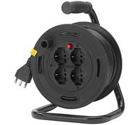 Vimar 0P32730 Avvolgicavo 16A 4 Uscite Universali 15M Nero 16.75 x 11.75 x