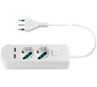 Vimar 0R00625CCB Presa Mobile 2 Multipla 2P-T 10 A 250 V con 2 USB Cavo da 1.5MT