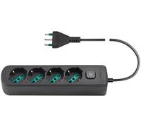 Vimar 0R00641.CC Presa multipla con interruttore e cavo da 1,5 m, 4 uscit Single
