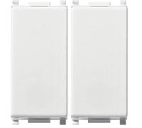 VIMAR 0R14001 Plana Interruttore 1P 16 AX 250 V, illuminabile, tasto sostituibile, bianco. Max 200 W per lampade con ballast integrato (IEC 60669-1:2017), 1 pezzo (Confezione da 2)