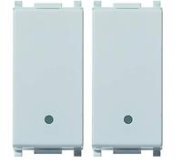 Vimar 0R14001.SL Plana Silver Interruttore a muro illuminabile 1P 16AX Silver (Confezione da 2)