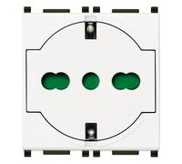 Presa universale Vimar Plana 2P+T 16A 2M Standard Italiano P40 a filo bianco 14211
