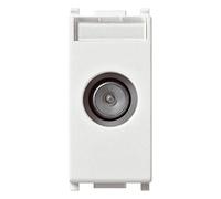 VIMAR TRE314 0R14300.10 Plana Presa coassiale TV-RD-SAT, 5-2400 MHz, Passante, con connettore Maschio IEC 60169-2, attenuazione di derivazione 10 Db, Bianco