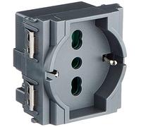 Vimar 0R16211 Idea Presa Da Incasso, Con Protezione Bambini Sicuri Sicury 2P+T 16 A 250 V Universale, Grigio