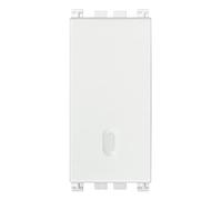 Vimar 0R19000.B Interruttore 1P serie Arké, 10 AX 250 V illuminabile, tasto sostituibile, max 100 W per lampade con alimentatore integrato (IEC 60669-1:2017), bianco