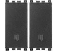 VIMAR 0R19000 Interruttore 1P serie Arké, 10 AX 250 V illuminabile, tasto sostituibile, max 100 W per lampade con alimentatore integrato (IEC 60669-1:2017), grigio (Confezione da 2)