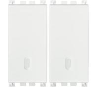 VIMAR 0R19004.B Deviatore 1P serie Arké, 10 AX 250 V illuminabile, tasto sostituibile, max 100 W per lampade con alimentatore integrato (IEC 60669-1:2017), bianco (Confezione da 2)