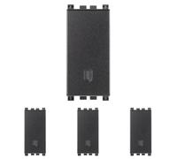 VIMAR 0R19004 Deviatore 1P serie Arké, 10 AX 250 V illuminabile, tasto sostituibile, max 100 W per lampade con alimentatore integrato (IEC 60669-1:2017), grigio (Confezione da 4)