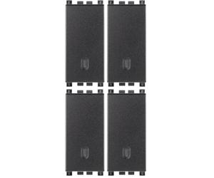 VIMAR 0R19004 Deviatore 1P serie Arké, 10 AX 250 V illuminabile, tasto sostituibile, max 100 W per lampade con alimentatore integrato (IEC 60669-1:2017), grigio (Confezione da 4)