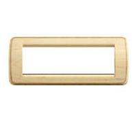 VIMAR - 1 PLACCA RONDO' 6 MODULI IN LEGNO NATURALE ACERO 16756.51