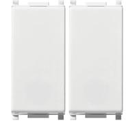 Vimar 14005.AB Plana Deviatore 1P 16 AX 250 V~, illuminabile, tasto sostituibile, materiale antibatterico, bianco (Confezione da 2)